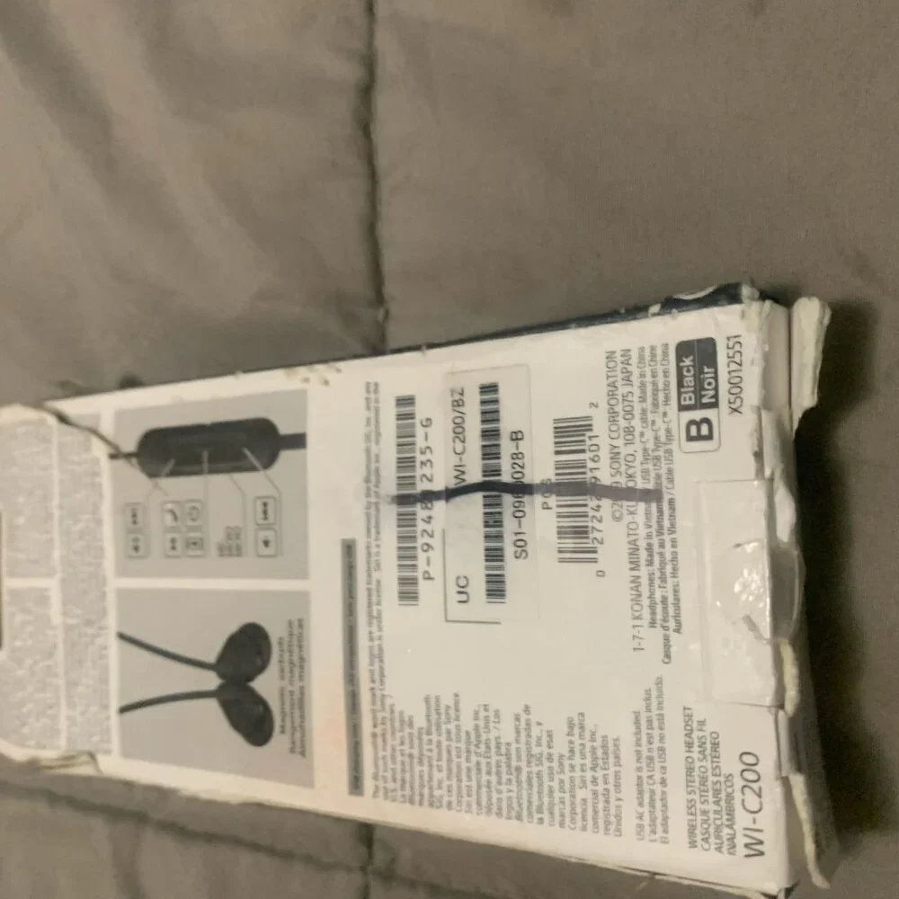 Official Sony Bluetooth Wireless Stereo Headset WI-C200 [ White ] NEW
